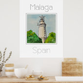 Reisposter voor Malaga Spanje Poster (Keuken)