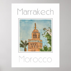 Reisposter voor Marrakech Marokko Poster