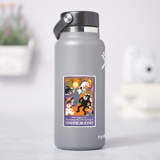 Reisposter voor metro van Londen Sticker (HydroFlask)