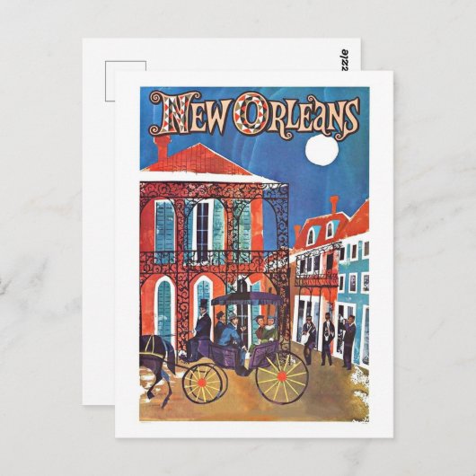 reisposter voor New Orleans Briefkaart (Voorkant / Achterkant)