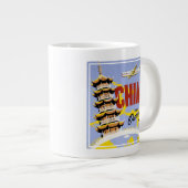 Reisposter voor Northwest Orient Airlines Extra Grote Beker (Voorkant rechts)