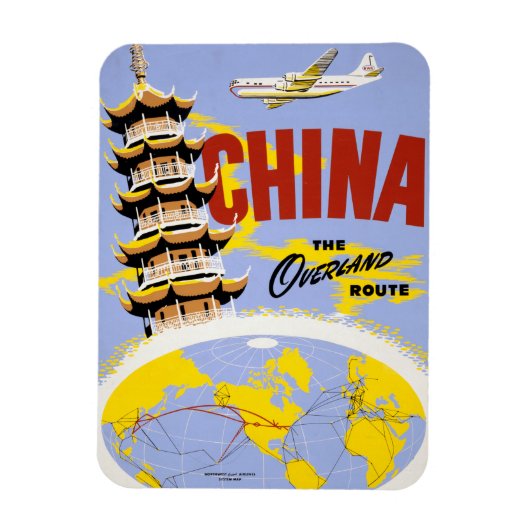 Reisposter voor Northwest Orient Airlines Magneet (Verticaal)