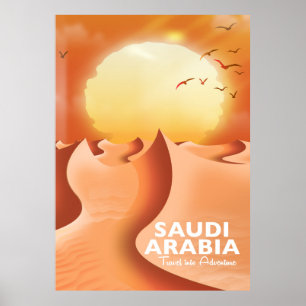 Reisposter voor Saudi-Arabië per vliegtuig Poster