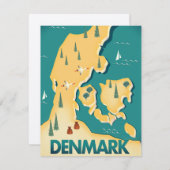 Reisposter voor  stijlkaart Denemarken (Voorkant / Achterkant)