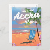 Reisposter voor strand Accra Ghana Briefkaart (Voorkant / Achterkant)