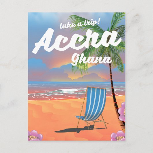 Reisposter voor strand Accra Ghana Briefkaart (Voorkant)