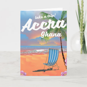 Reisposter voor strand Accra Ghana Feestdagen Kaart