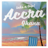 Reisposter voor strand Accra Ghana Tegeltje (Voorkant)