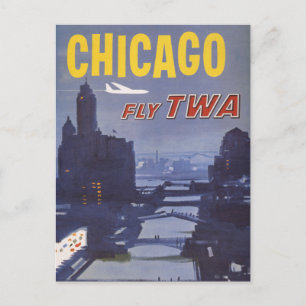 Reisposter voor vluchten van Trans World Airlines Briefkaart