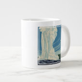 Reisposter voor Yellowstone National Park Extra Grote Beker (Voorkant rechts)