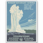 Reisposter voor Yellowstone National Park Sticker (Voorkant)
