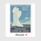 Reisposter voor Yellowstone National Park Sticker (Vel)