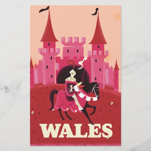 Reisposter Wales. Briefpapier (Voorkant)