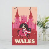 Reisposter Wales. Briefpapier (Staand voorkant)