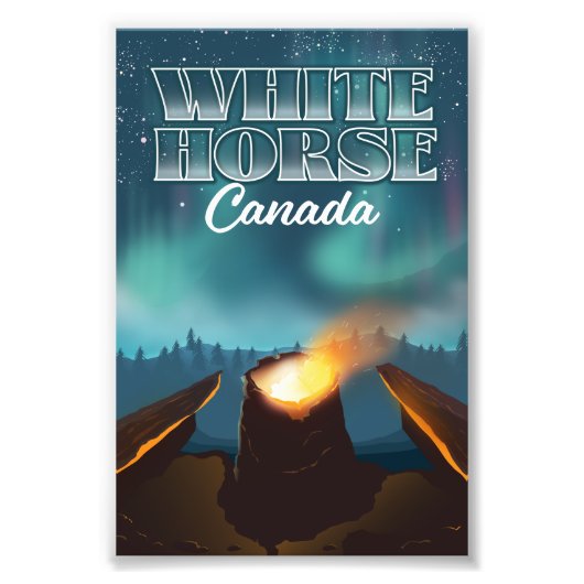 reisposter White Horse Canada Foto Afdruk (Voorkant)
