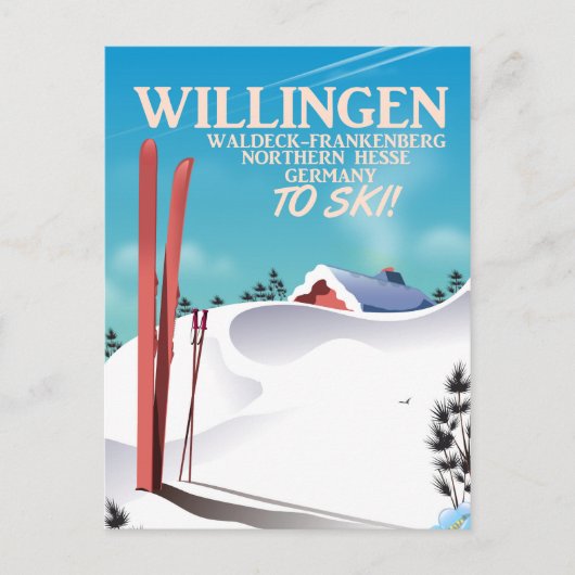 Reisposter Willingen Ski. Briefkaart (Voorkant)