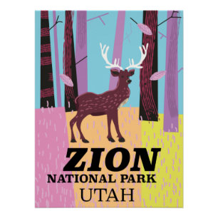 Reisposter Zion, nationaal park Utah. Perfect Poster