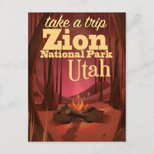Reisposter Zion National Park Briefkaart