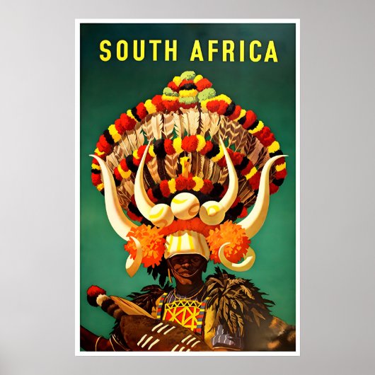 Reisposter Zuid-Afrika Afrika Tribale Kunstprint Poster (Voorkant)