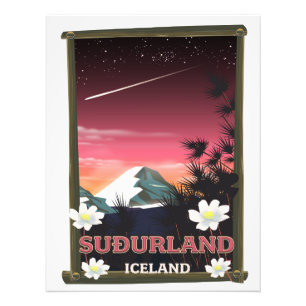 Reisposter Zuidland IJsland Foto Afdruk