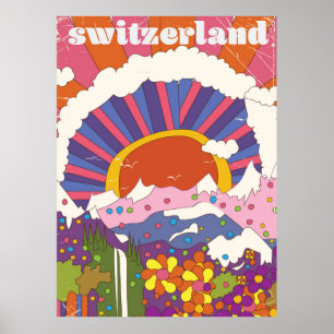 Reisposter Zwitserland Retro Poster