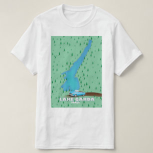 Reisposterkaart Lago di Garda Italië T-shirt