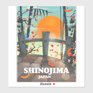 Reisposterkaart Shinojima Sticker