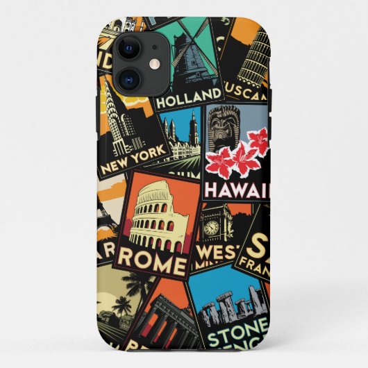 Reisposters retro Europe azione usa Case-Mate iPhone Case (Achterkant)