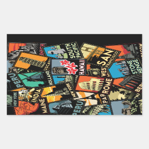 Reisposters retro  Europe azione usa Rechthoekige Sticker