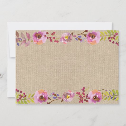 Reisprogramma Bruidsfeest Bloemenvazen Roze Hout Kaart (Achterkant)