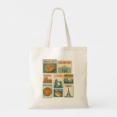 Reissteden  Postzegel Esthetisch Tote Bag (Achterkant)
