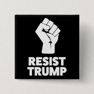 Reist Trump Clenched Solidarity Fist Vierkante Button 5,1 Cm