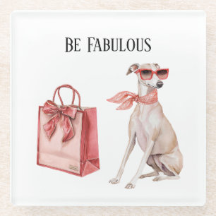 Reistas Fabulous voor Honden Rood Glazen Onderzetter