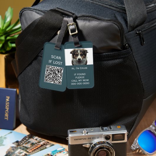 Reistas scanner voor als QR-code verloren is telef Bagagelabel (Voorkant /achterkant)