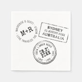 Reisthema Aangepaste pasbare paspoortstempel bruil Servet (Voorkant)