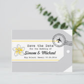 Reisthema Hawaii Bagagelabel Opslaan Datum Save The Date (Staand voorkant)