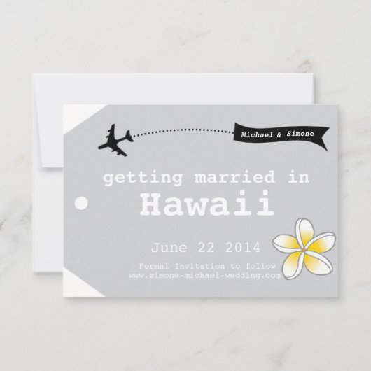 Reisthema Hawaii Bagagelabel Opslaan Datum Save The Date (Achterkant)