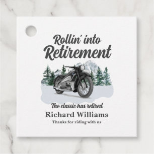 Reisthema Klassieke Motorfiets Rolling Bedankjes Labels