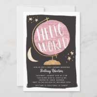 Reisthema Roze Wereldbol Hallo Wereld Baby shower
