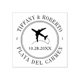 Reisthema voor het paspoort bestemmingsevenement 	rubberstempel