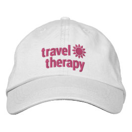 Reistherapie Geborduurd Pet Wit en Roze