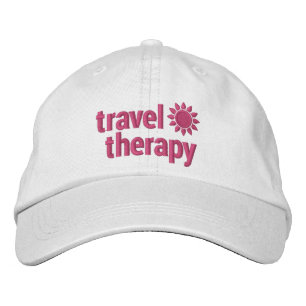 Reistherapie Geborduurd Pet Wit en Roze