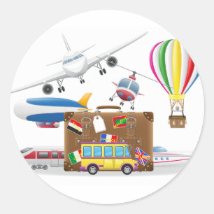 Reistransportsymbolen Ronde Sticker