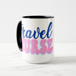 Reisverpleegster koffiemok wit en zwart 15 oz. mok