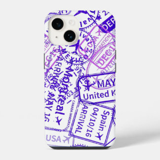 Reisvisa Rubber Stampen iPhone 14 Hoesje