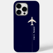 Reisvliegtuig met gedateerde lijn blauw Case-Mate iPhone case (Achterkant)