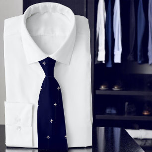 reisvliegtuig met stippellijn stropdas