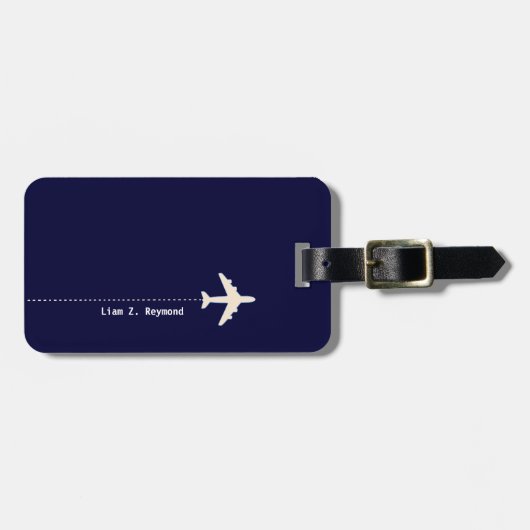 Reisvliegtuig met verdoofde lijnboot Blue Bagagelabel (Voorkant horizontaal)