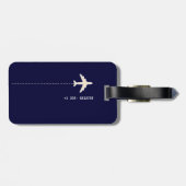 Reisvliegtuig met verdoofde lijnboot Blue Bagagelabel (Achterkant horizontaal)