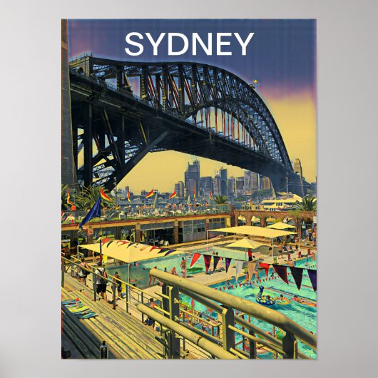 Reiswanddecor Sydney Harbor Bridge Poster (Voorkant)